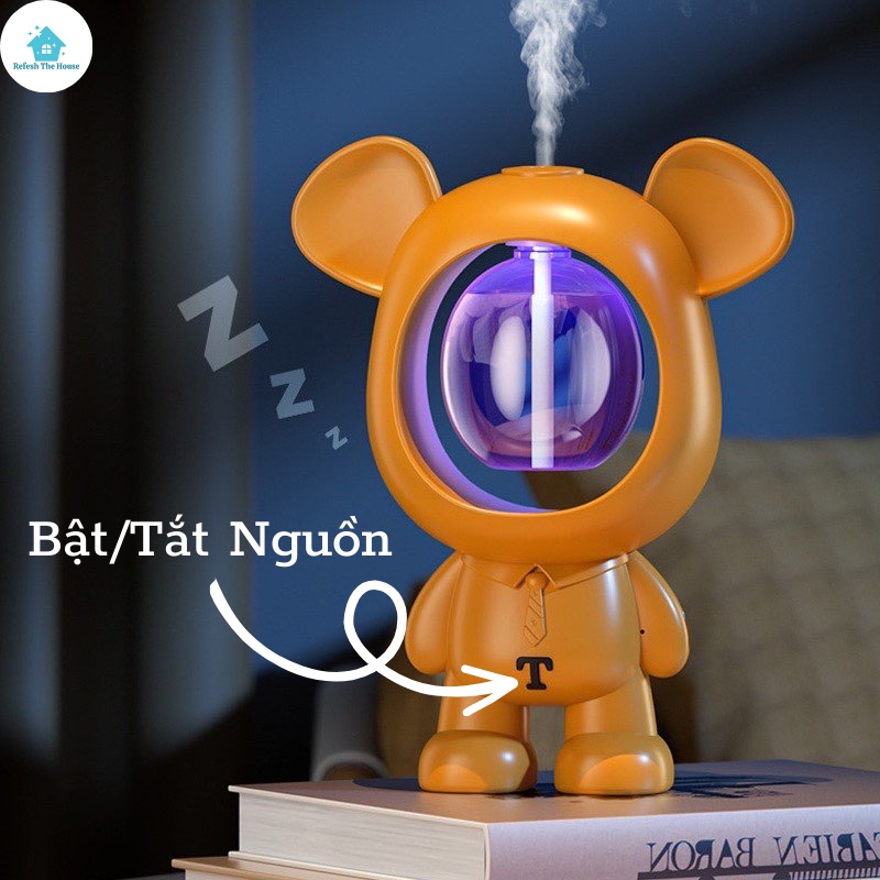 Xịt Thơm Phòng Tự Động,Xịt Khử Mùi Bear,Nước hoa thơm phòng,Pin Sạc USB,Thiết Kế Ngộ Nghĩnh Đáng Yêu