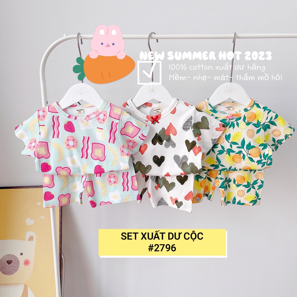 SET 3 bộ đồ trẻ em bé gái , đồ bộ cho bé 1-5 tuổi 8-18kg , chất liệu cotton bozip , co giãn , thấm mồ hôi