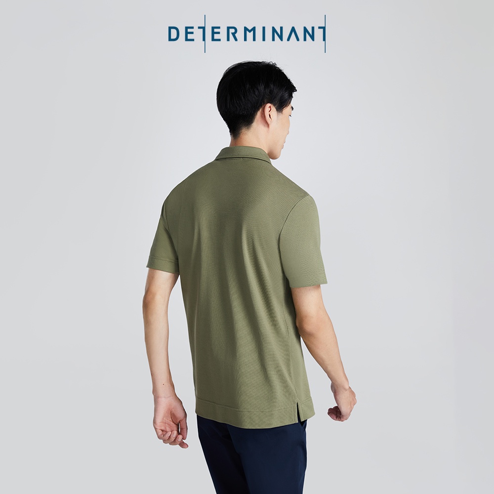 Áo thun nam Polo Cotton kháng khuẩn ngăn mùi thương hiệu Determinant - màu Xanh Olive cổ không phối nút [P04]