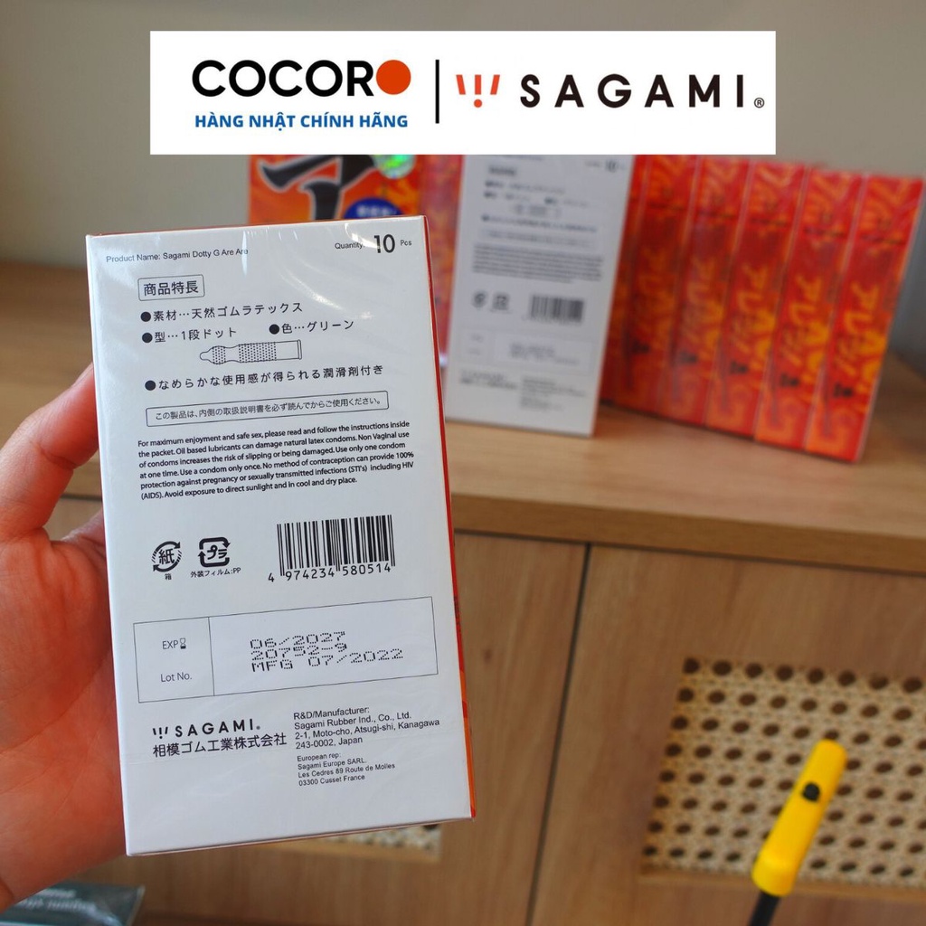 Bao cao su Sagami Are Are gân gai, siêu mỏng hộp 10 chiếc