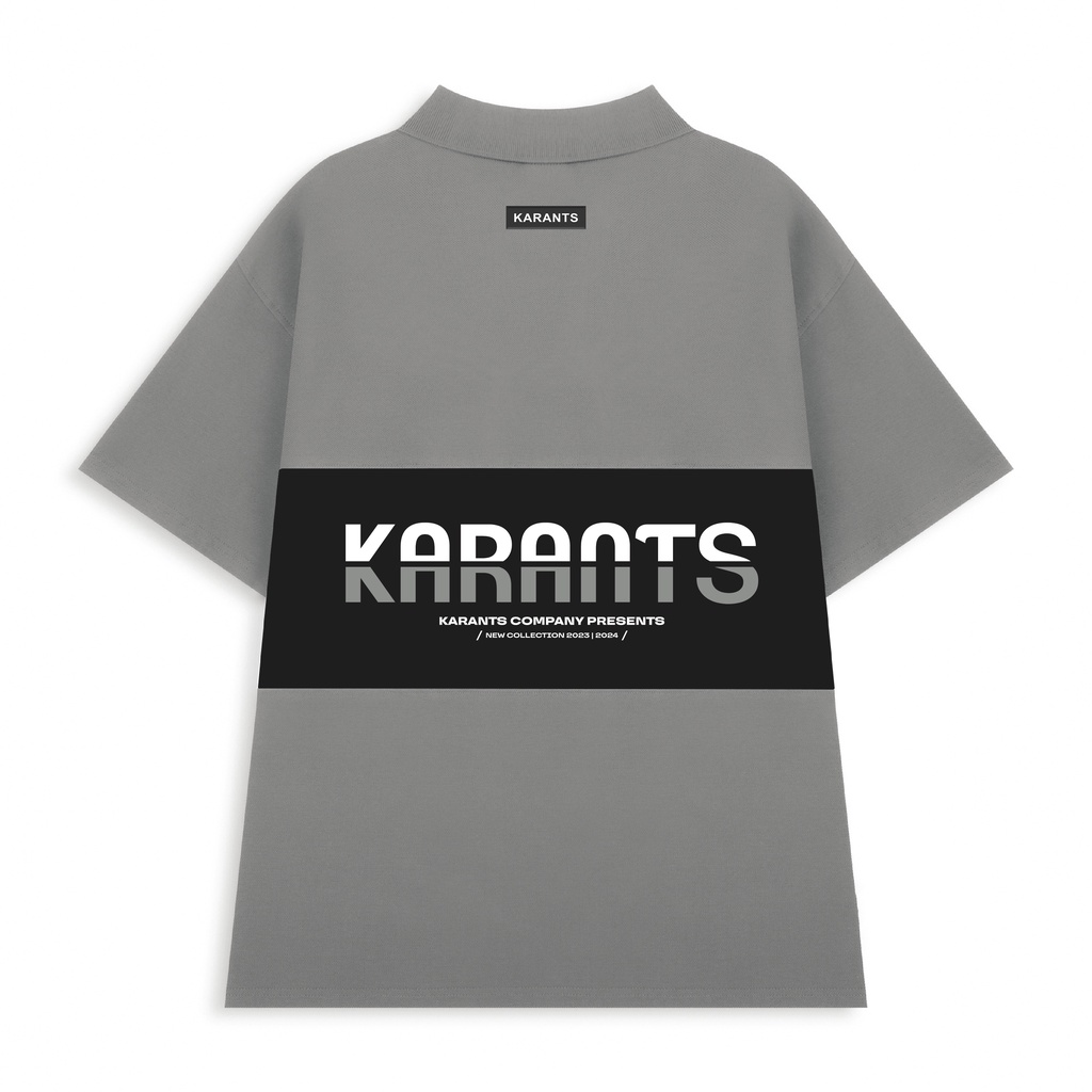 Áo Polo Local Brand Karants Form Rộng Unisex Special Collection Premium Grey - KR26