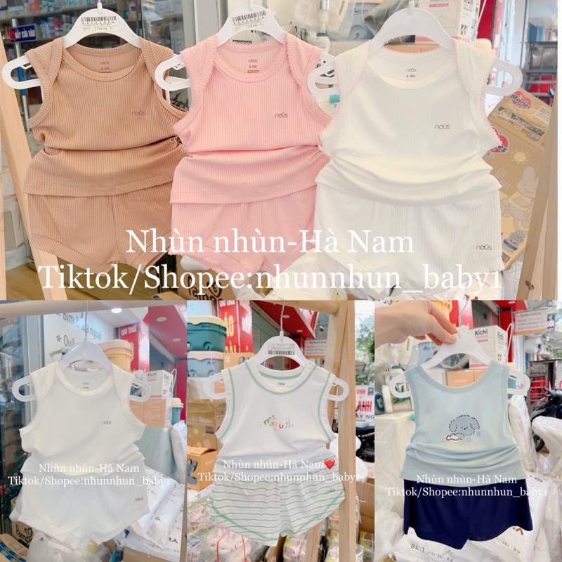 (Nhùn nhùn)Bộ NOUS ba lỗ/sát nách/hai dây cho bé từ 6-9m đến 4-5y