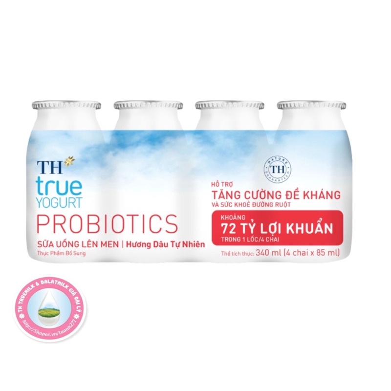 Sữa chua uống lên men Dâu TH TRUE YOGURT PROBIOTICS