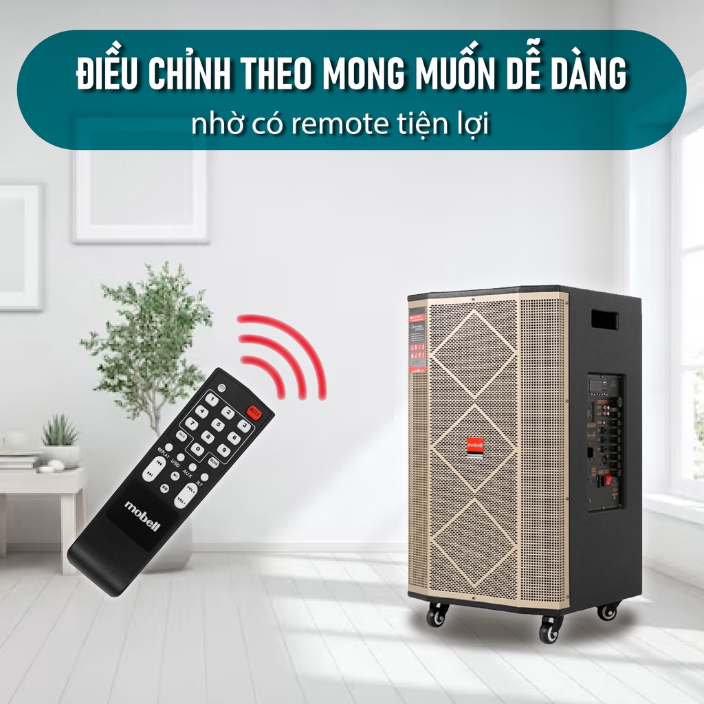 Loa kéo karaoke Mobell 7080-OL loa 3 đường tiếng công suất 1000W tặng kèm 2 micro bảo hành 12 tháng