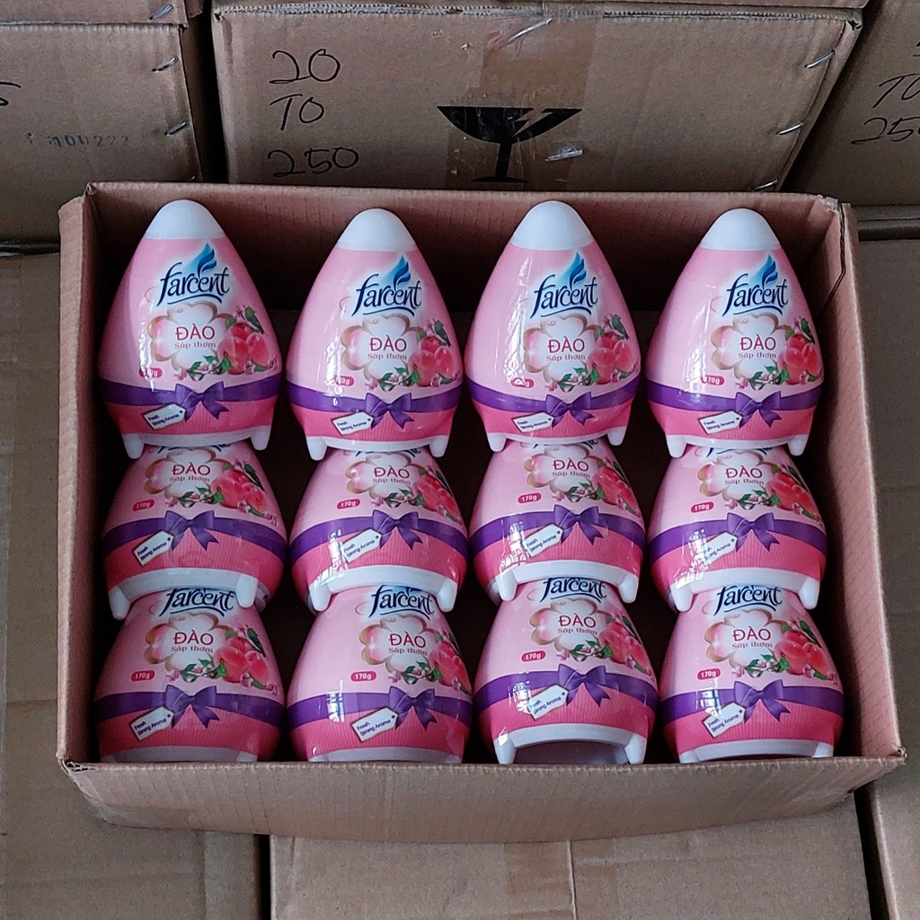 1 thùng (12 hộp) sáp thơm hình trứng Farcent 170g/hộp- Hương đào