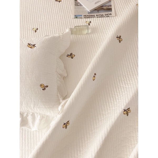 Ga gối cotton hữu cơ Quilting trần bông cao cấp