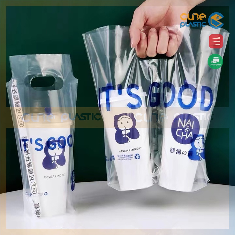 Túi Đựng Ly, Chai Trà Sữa - Ngăn 1 Ly 2 Ly - Túi 13x32 - Pe zin loại 1 - CTY BAO BÌ CUBE