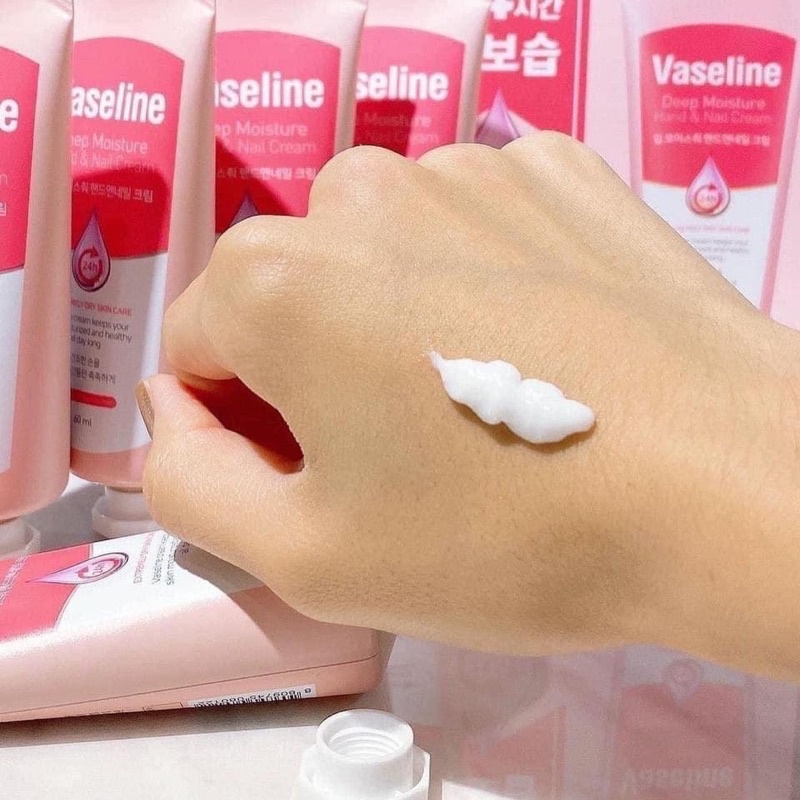 Kem Dưỡng Da Tay & Móng Cấp Ẩm Da VASELINE 24H Deep Moisture Hand & Nail Cream 60ml Hàng Nội Địa Hàn Quốc