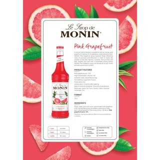 Syrup Monin Pink Grapefruit (Bưởi Hồng) 700ml- CLOUDMART