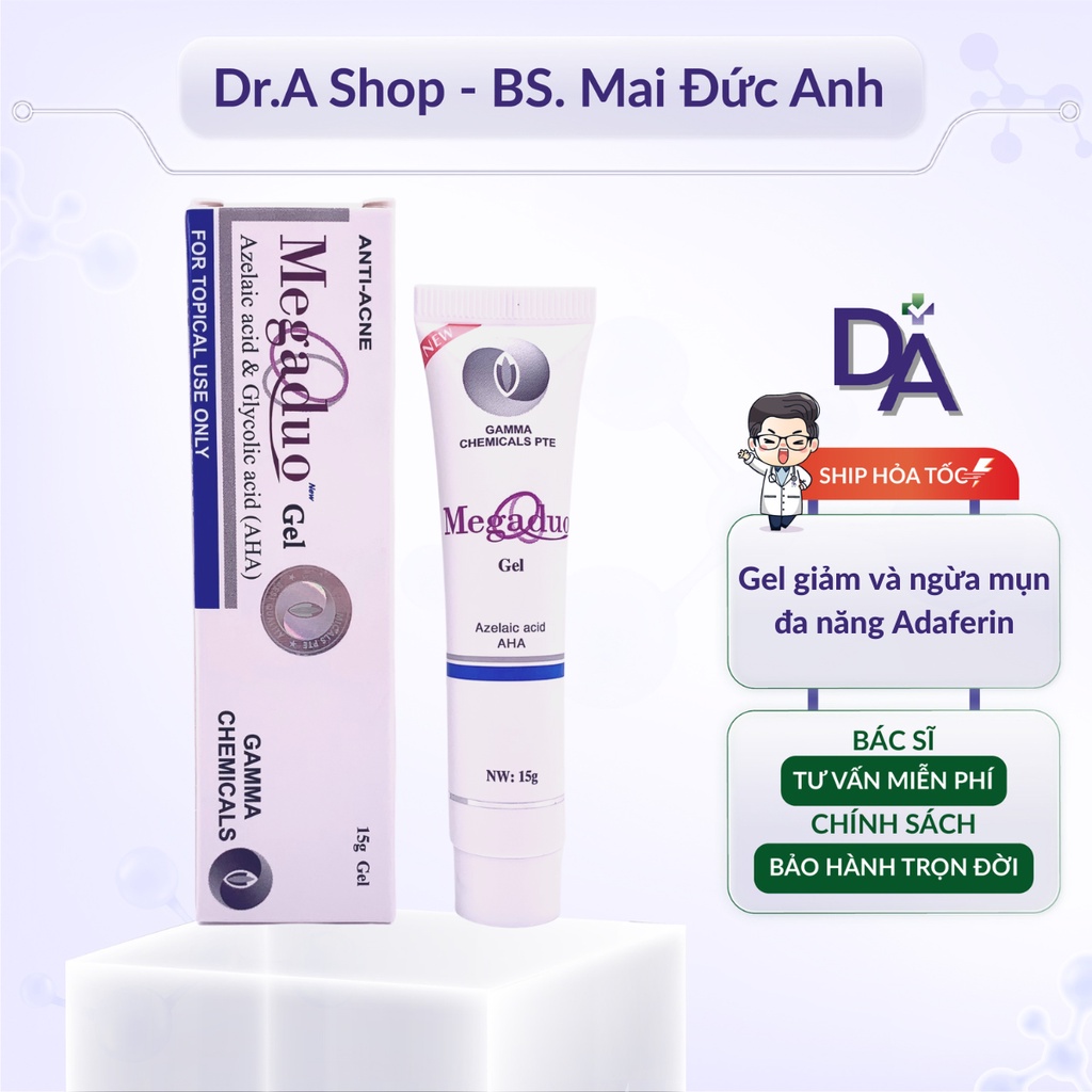 Megaduo Gel Gamma Chính Hãng 15g Chứa Azelaic Acid Và AHA Hỗ Trợ Ngừa Thâm Dưỡng Sáng Da - Dr.a Clinic