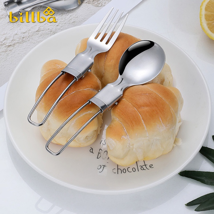 Bộ thìa dĩa đũa gấp gọn dành cho đi dã ngoại cắm trại ngoài trời hay đi phượt  BB4274 - Billba Camping