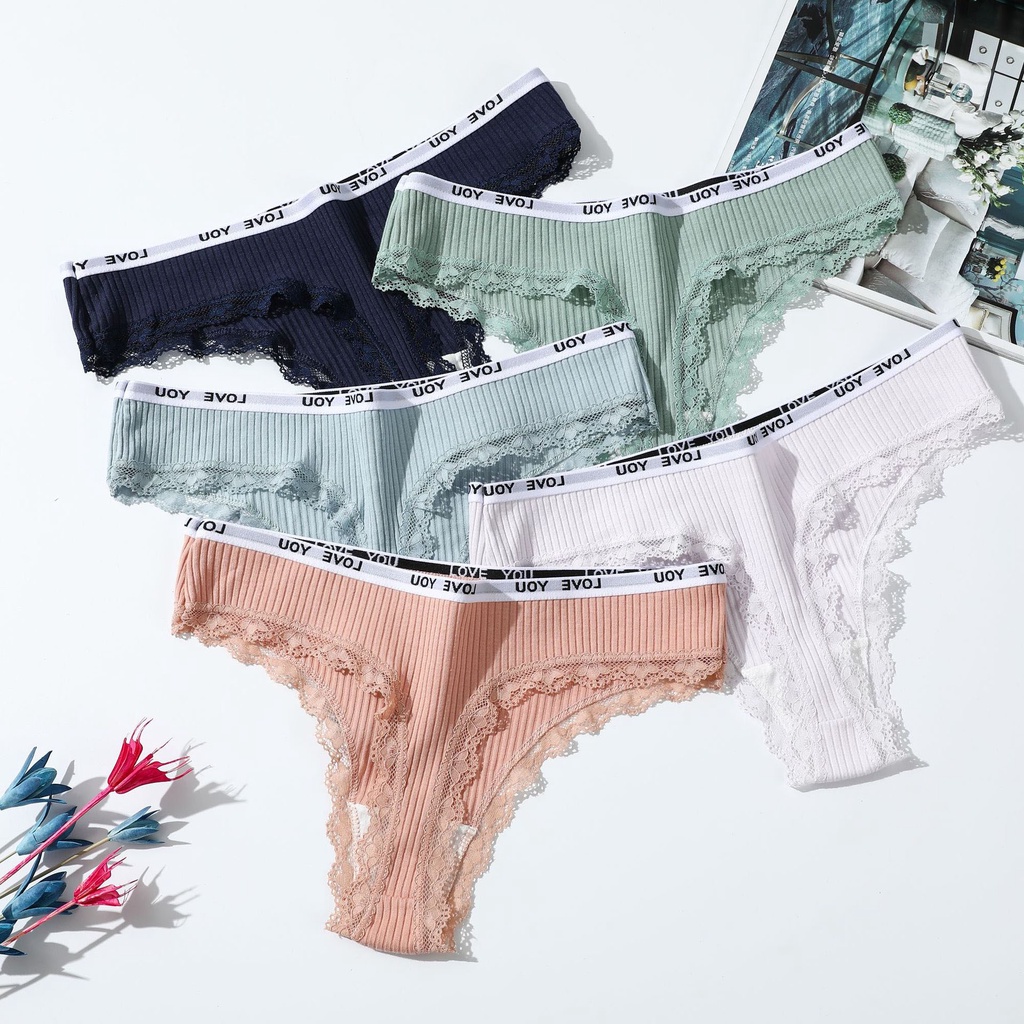 Quần lót nữ quần lọt khe cotton gân tâm sexy dễ thương gợi cảm đẹp xinh mềm mại