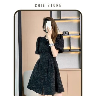 Đầm thiết kế Minky dress tay bồng ôm eo dáng xòe