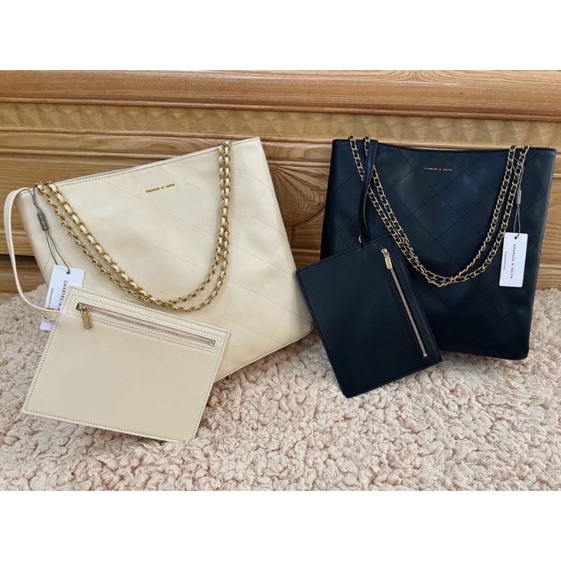 Túi Braided Handle Quilted Tote Bag Kèm Túi  Mã CK2-20782000 Size 31cm