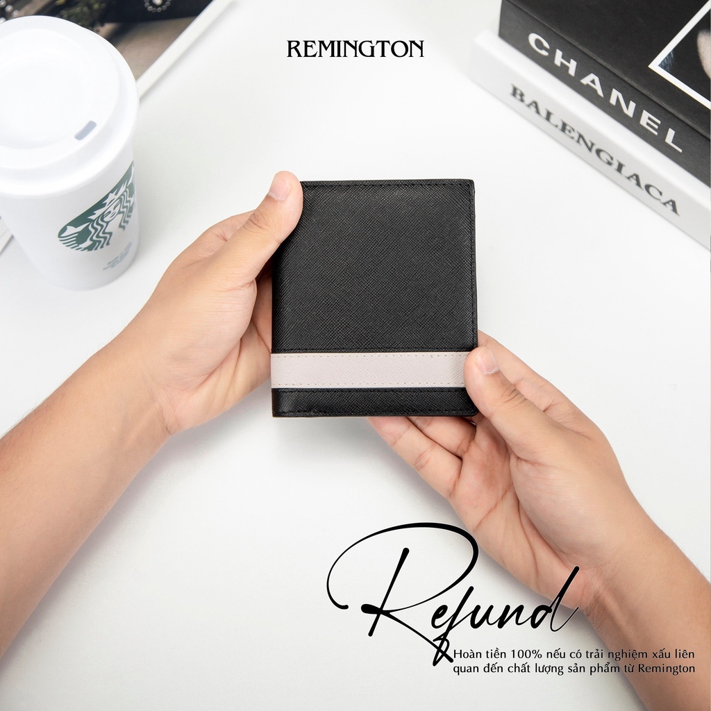 Ví nam khắc tên Remington - Cosmos đứng miễn phí in 3 ảnh và tặng kèm hộp, túi giấy làm quà tặng cho người yêu hoặc bố