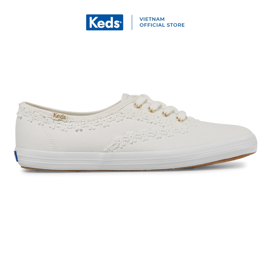 Giày Keds Nữ- Champion Canvas Crochet Trim White- KD066631