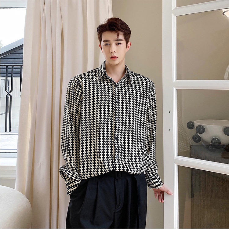 Sơ Mi Dài Tay Chất Liệu Lụa Hàn Dành Cho Nam, Phong Cách Trẻ Trung Năng Động