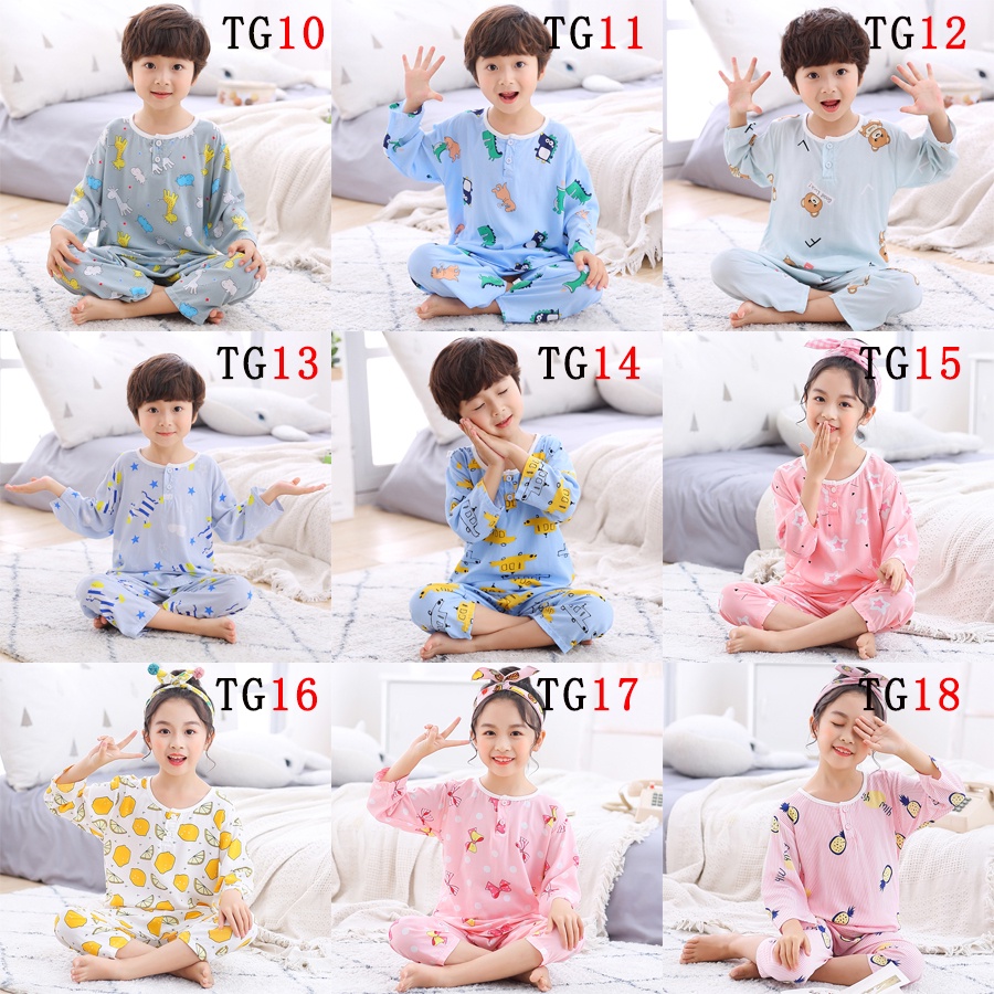 Bộ Đồ Ngủ Bằng Lụa Cotton Tay 3 / 4 Mỏng Kích Thước 80 6-12 Tháng Tuổi In Hoạt Hình Dành Cho Bé Trai Gái 73-80cm