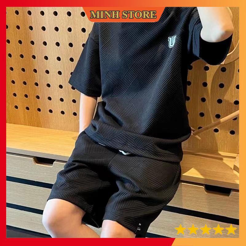 Bộ Thể Thao Cao Cấp Cotton Xốp Vân Nổi, Bộ Đồ Mặc Nhà Co Giãn Thấm Hút Mồ Hôi Cực Tốt BO06 - MINHSTORE66