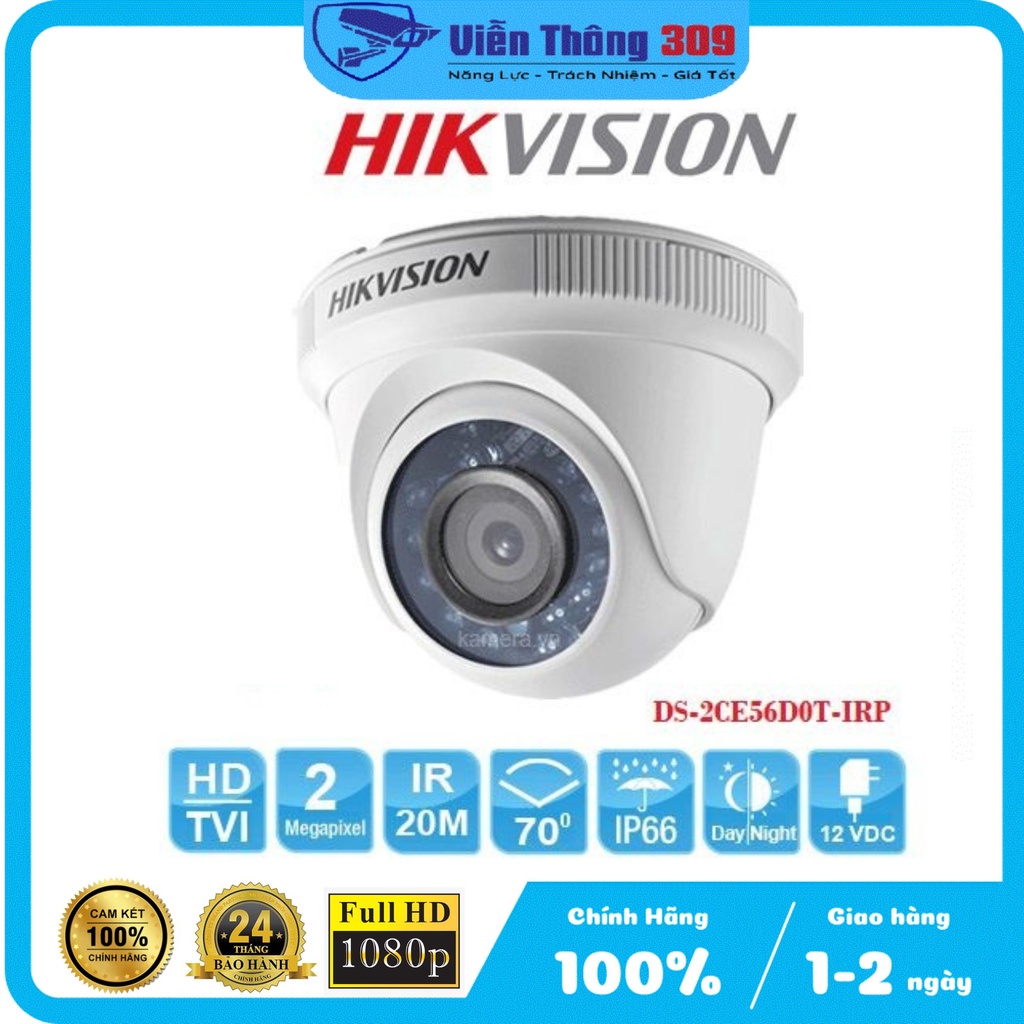 Camera 2Mp full HD 1080P HIKVISION DS-2CE56D0T-IRP, Hàng chính hãng