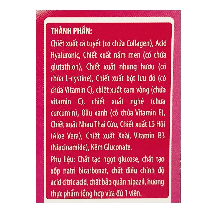 Sủi Collagen Bright X10 giúp đẹp sáng mịn da, ngăn ngừa lão hóa, giảm thâm sạm nám da - Tuýp 20 viên