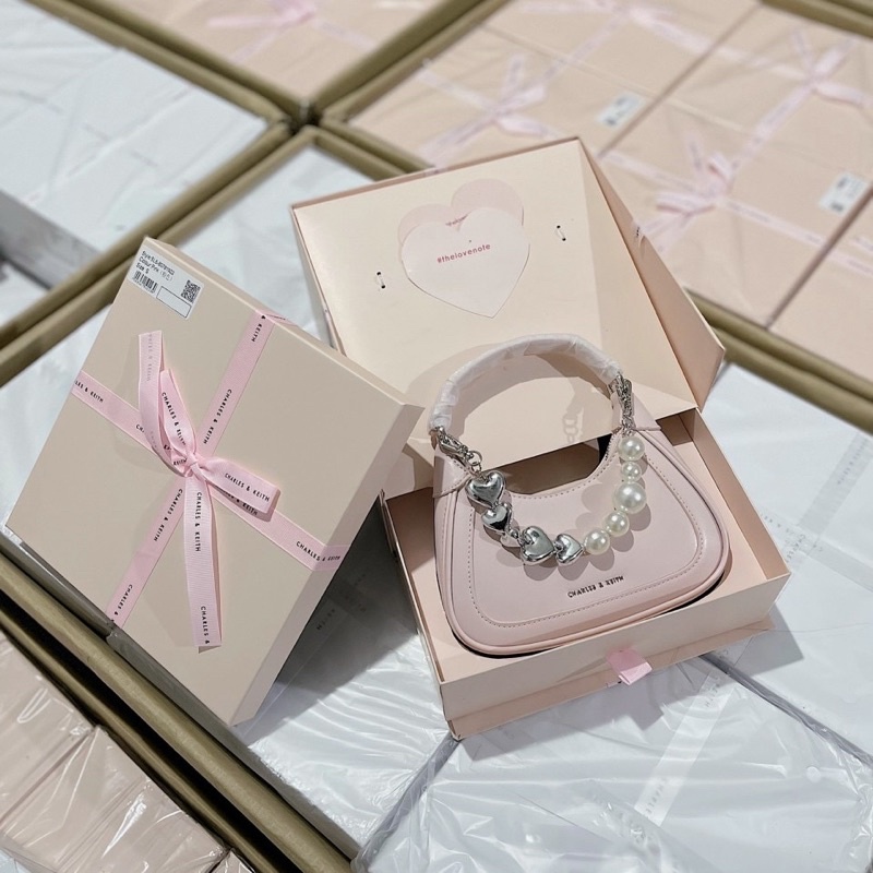 Túi nữ CK quai xách dây ngọc dễ thương tiểu thư