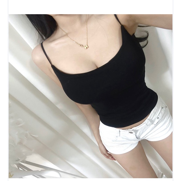 Cocory vn Áo Hai Dây Dáng Ôm Thiết Kế Đơn Giản Với 6 Màu Thời Trang Quyến Rũ Cho Nữ