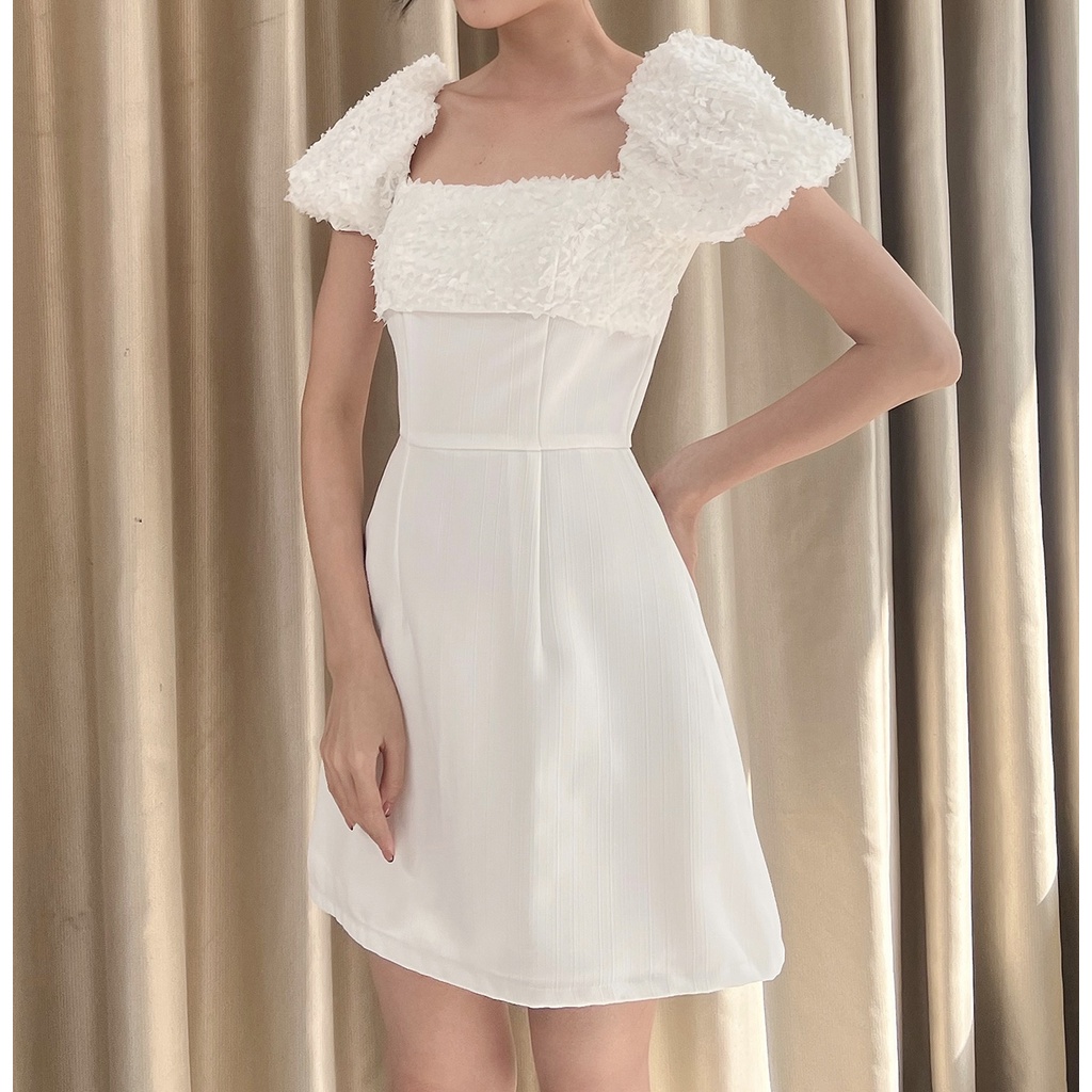 BBSTORE'S Đầm Xòe Tay Phồng Dự Tiệc Cổ Vuông Sang Trọng -D1700