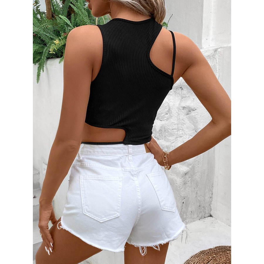 Áo croptop nữ hai dây JUNE.SG áo khoét eo nữ D003