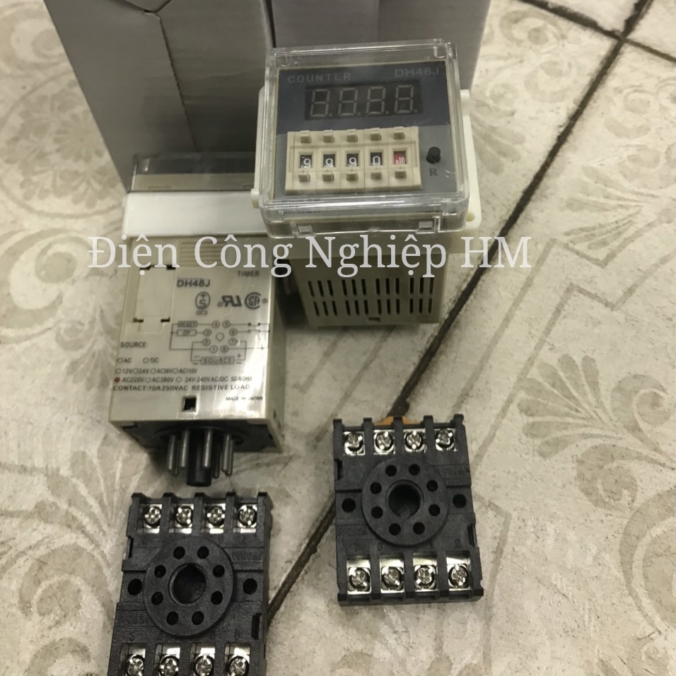 Bộ đếm sản phẩm DH48J - Rơ le Counter DH48J loại 8 chân tròn