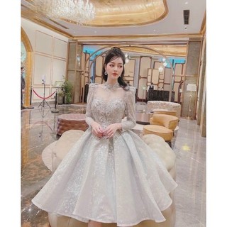ĐẦM XÒE XẾP LY ĐÍNH HOA