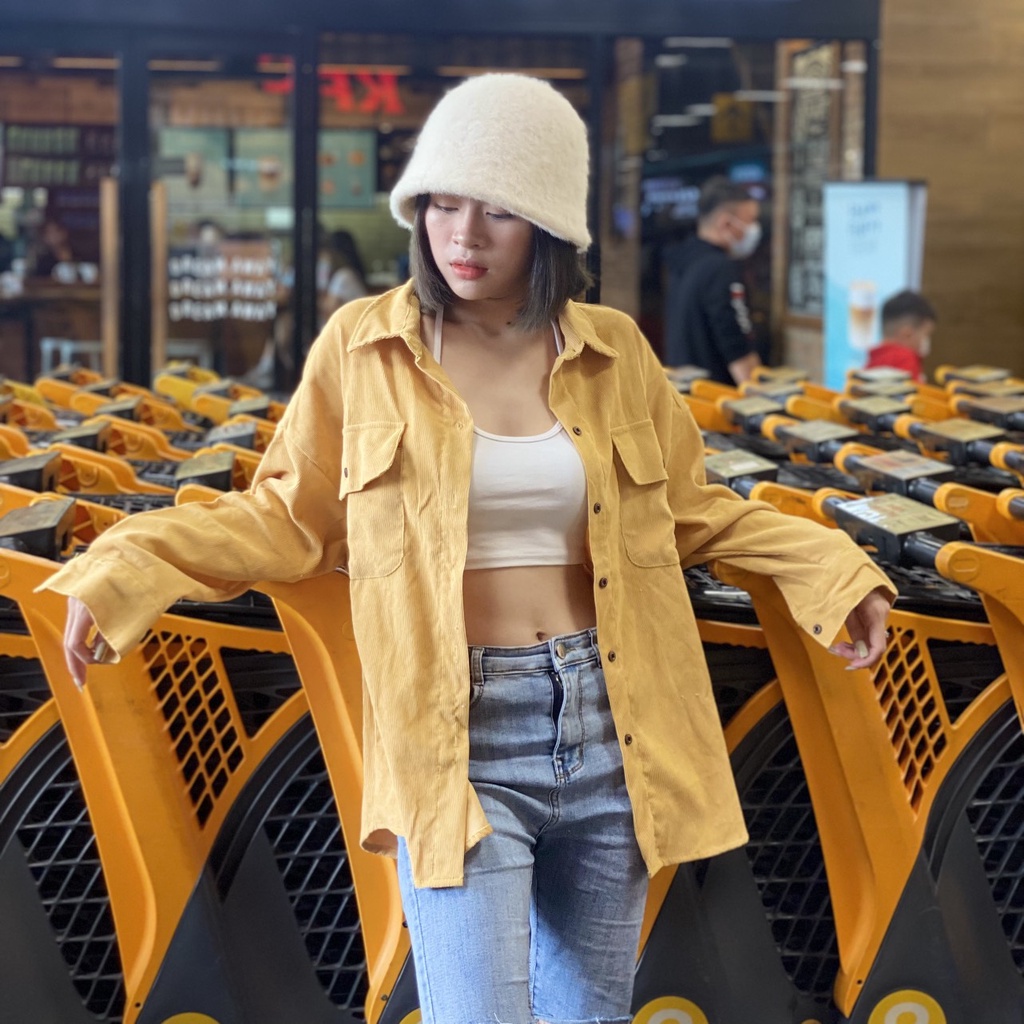 SƠ MI NHUNG GÂN HAI TÚI TAY DÀI