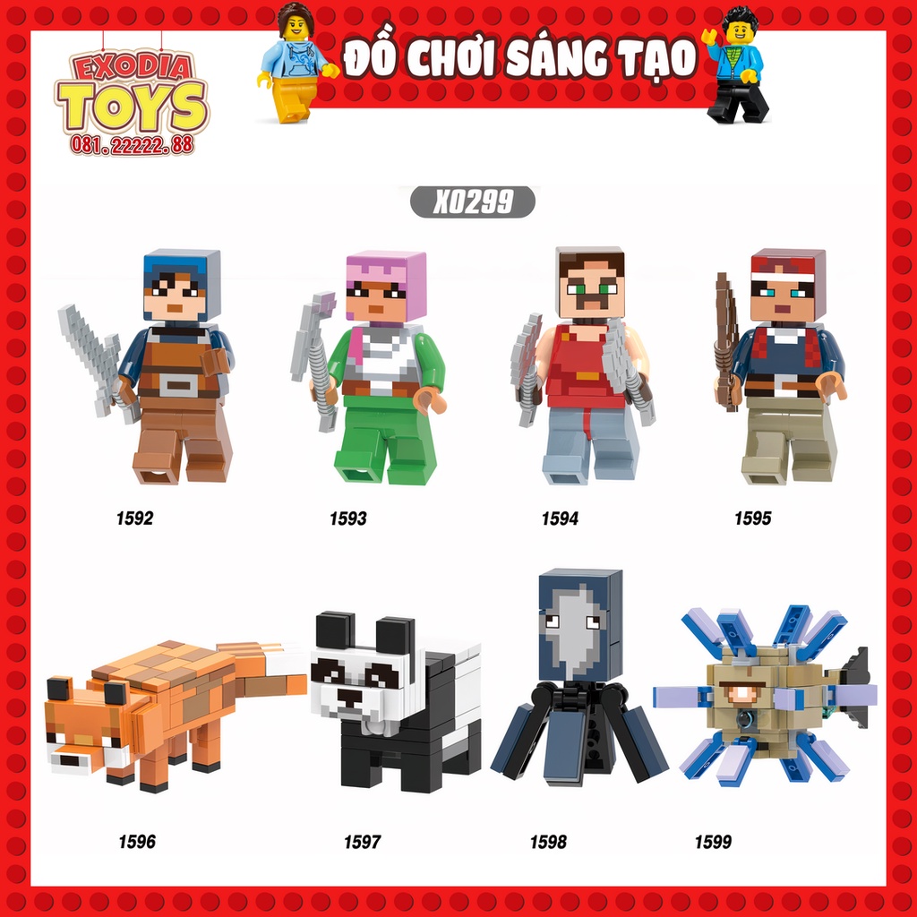 Xếp hình Minifigure Nhân vật trò chơi Minecraft - Đồ Chơi Lắp Ghép Sáng Tạo - XINH X0299