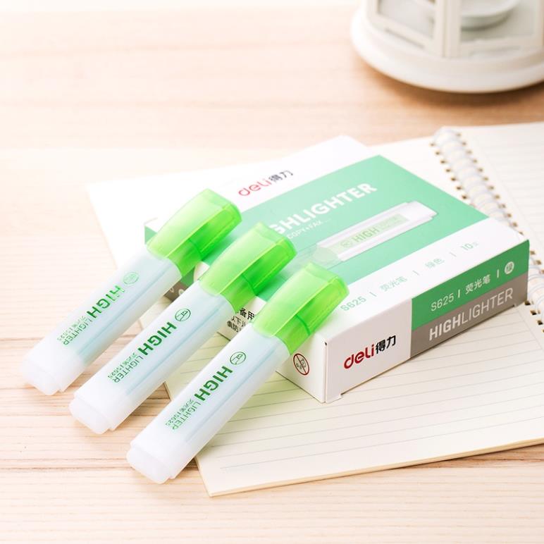 Bút highlight đánh dấu nhớ dòng dạ quang Deli màu pastel phù hợp cho học sinh văn phòng tiện dụng nhanh khô cao cấp S625