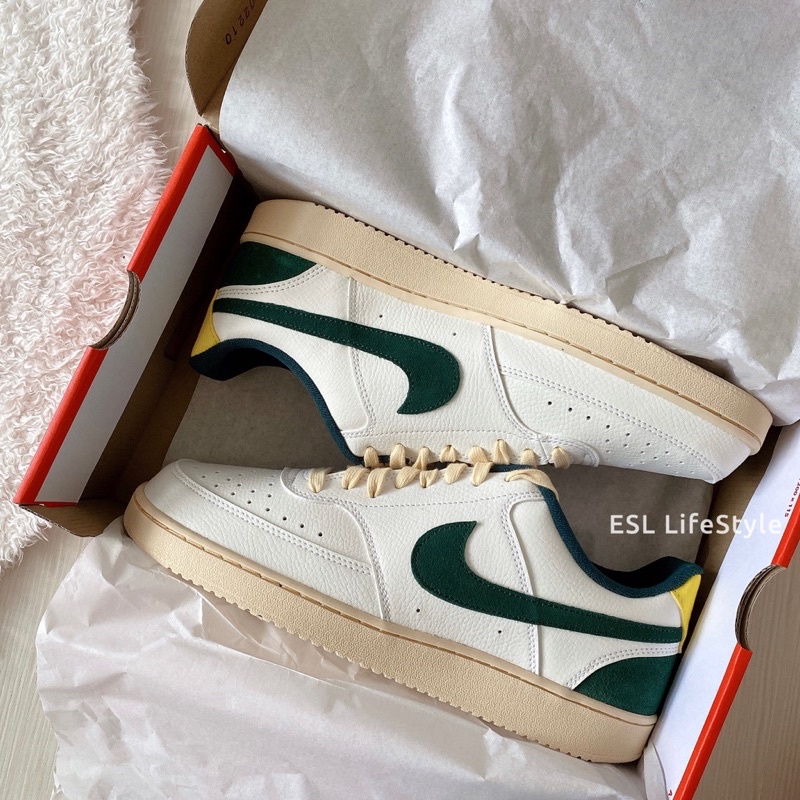 Giày Nike Court Vision Low Sail Pro Green Yellow  | PiuPiu Authentic