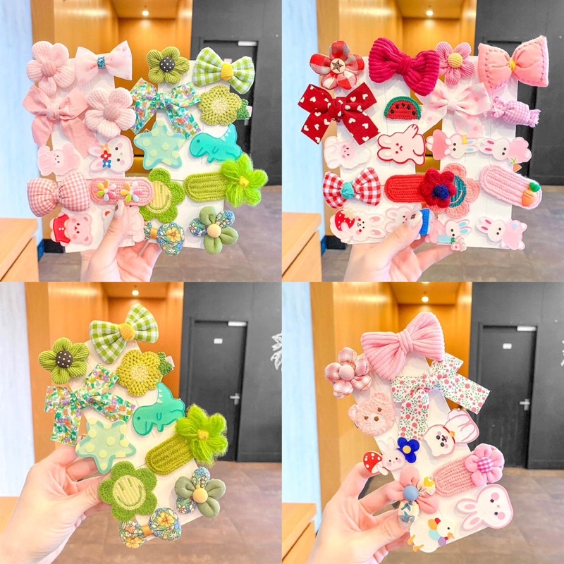 Set Kẹp Tóc Nhiều Hình Kute Cho Bé Gái Dễ Thương