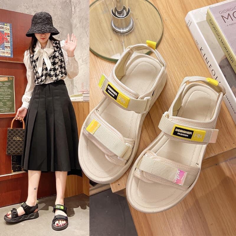 Dép học sinh dép nữ quai ngang chất quai dù mềm và đế cao su non êm chân đi học đi chơi phù hợp mọi lứa tuổi