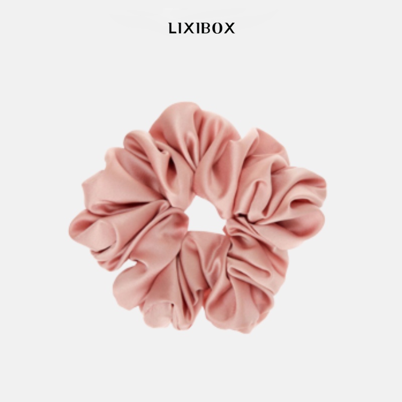 [HB Gift] Scrunchies Lụa Cột Tóc Màu Rose Gold