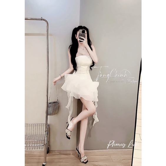 Đầm nữ tacta phối bèo siêu xinh