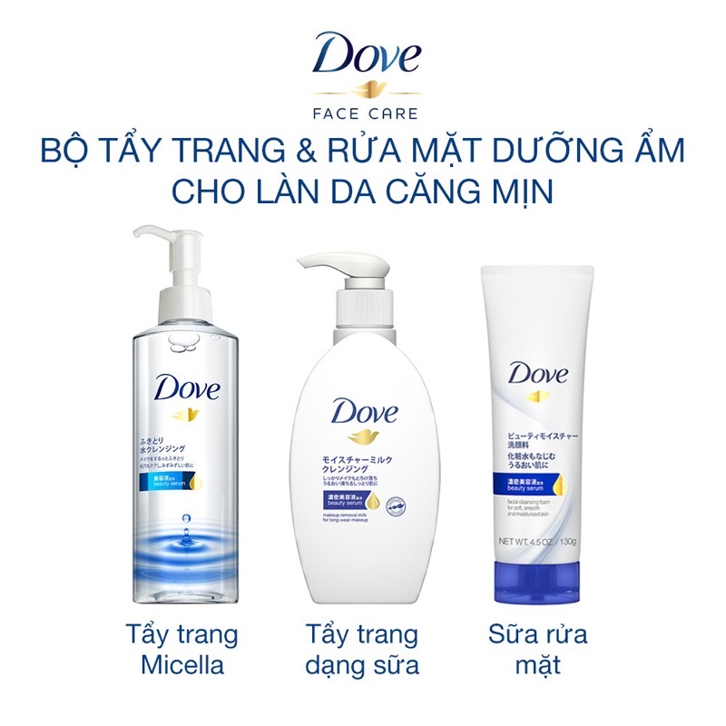 Bộ tẩy trang và rửa mặt tinh chất DOVE face care