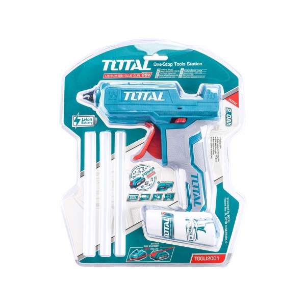 Súng bắn keo dùng pin Lithium 20V TOTAL TGGLI2001 Công suất 100W Thời gian làm nóng 60 giây