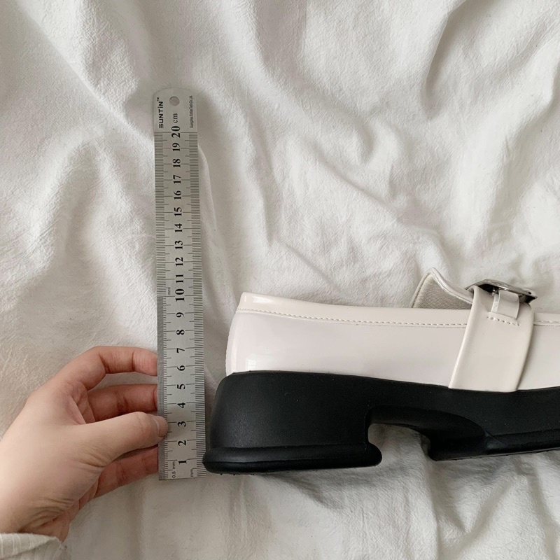 Giày oxford da bóng quai dán kiểu dáng hàn quốc uzzlang