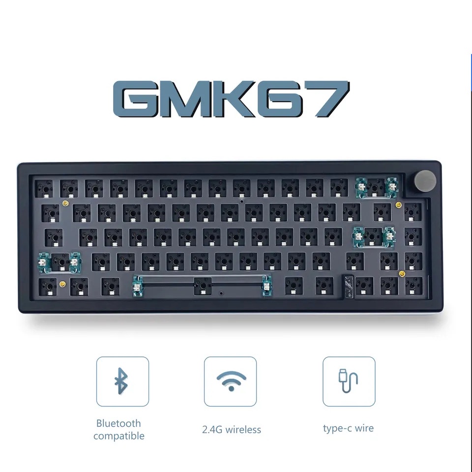 Bộ kit bàn phím cơ không dây GMK67 Mạch Xuôi | Gasket Mount | (Bluetooth 5.0 / Wireless 2.4Ghz / Hotswap / Led RGB) | BigBuy360 - bigbuy360.vn