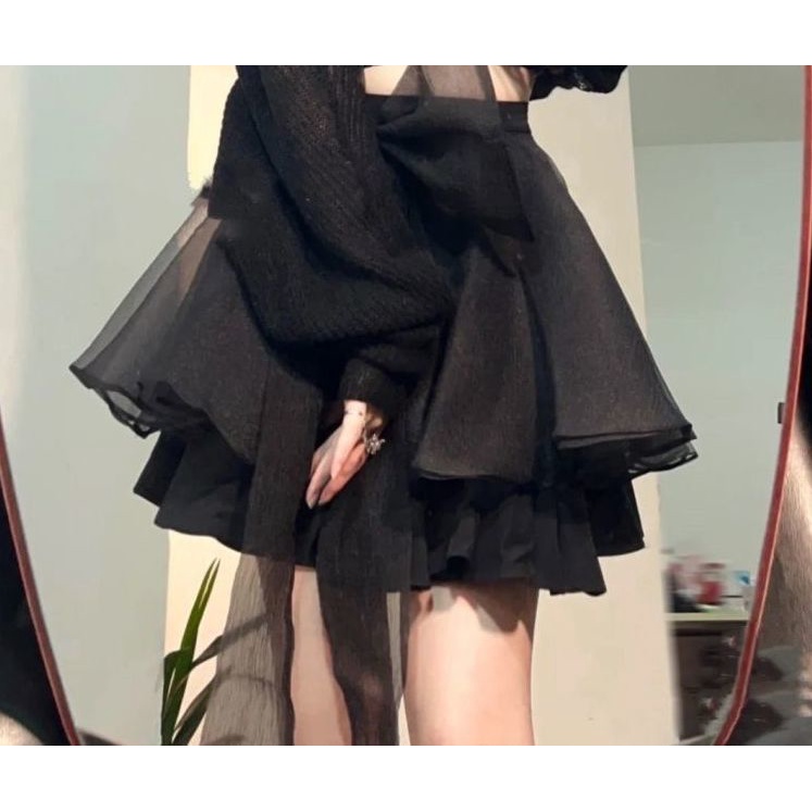 Chân váy chữ A lưng cao màu trơn phối nơ thời trang | BigBuy360 - bigbuy360.vn