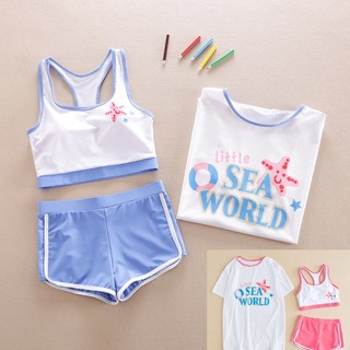  Đồ bơi bé gái Set 3 chi tiết bộ bơi cho trẻ em từ 2 đến 12 tuổi size đại 46kg bikini SEA 