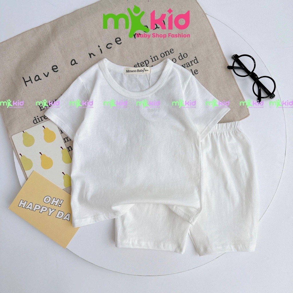 Bộ Cộc Tay Cho Bé Trai Bé Gái 8-24kg, Bộ cộc trơn chất cotton  Mềm Mát Cho Bé Thoải Mái Vui Chơi