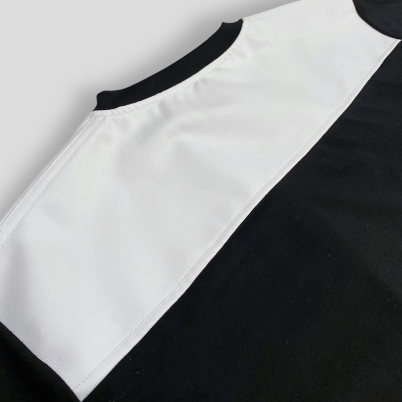 Áo phông phối da local brand unisex form rộng có khoá kéo Jiang Store