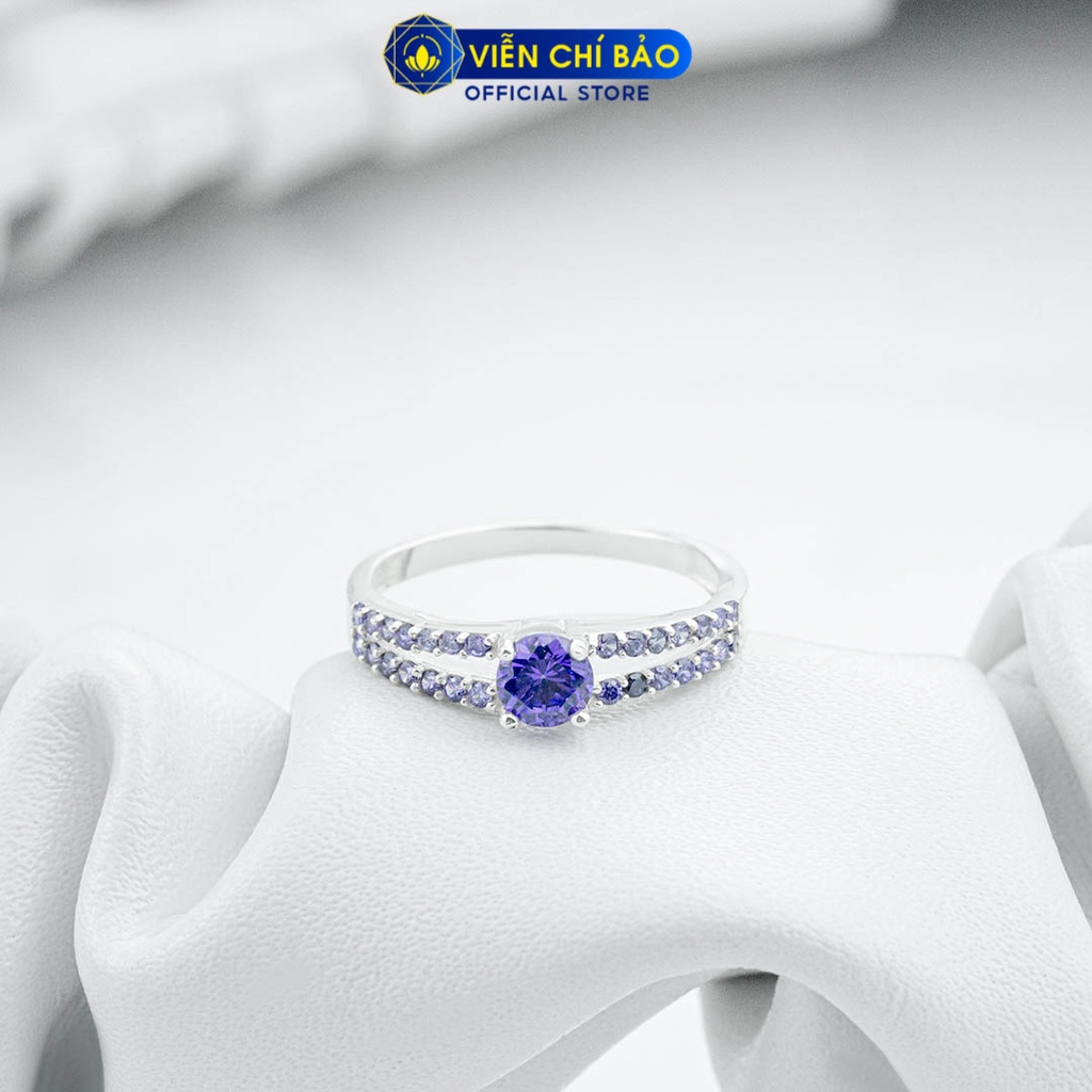Nhẫn bạc nữ lãng mạn tím chất liệu bạc 925 thời trang phụ kiện trang sức Viễn Chí Bảo N700232