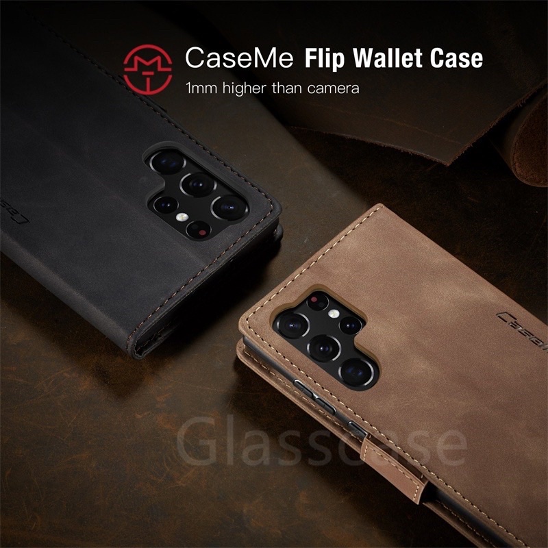 Bao da Nuoku dạng ví cho Samsung S23, S23 Plus, S23 Ultra, S22, S22 Plus, S22 Ultra có ngăn để thẻ siêu tiện sang trọng