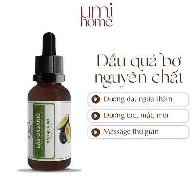 Dầu Qủa Bơ UMIHOME nguyên chất dưỡng da, ngừa thâm, chăm sóc tóc, môi, mắt hiệu quả 30ml